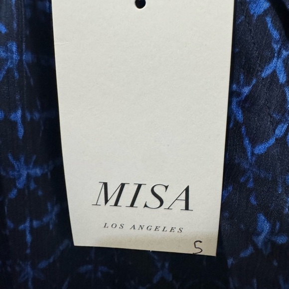 Misa Los Angeles Victoire Shibori Dyed Puff-Sleeve Top Size Small - Picture 4 of 8